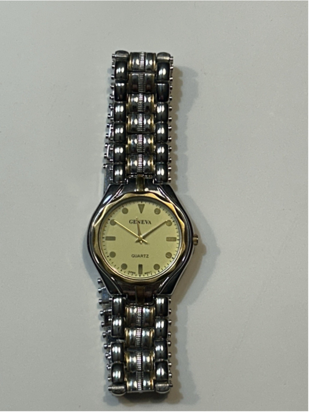 Geneva Quartz Analog Dress Watch Two-Tone Silver/Gold Bracelet Water-Resistant